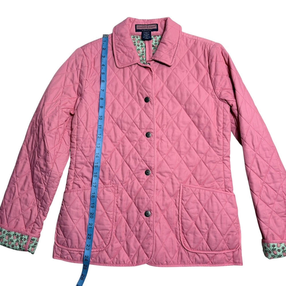 Vineyard‎ Vines Quilted Pink Jacket Pineapple Print Lining Women's XSmall - Picture 5 of 11